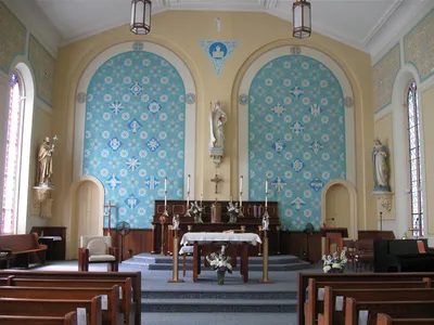 Front of church.