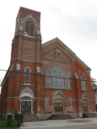 Exterior of church.