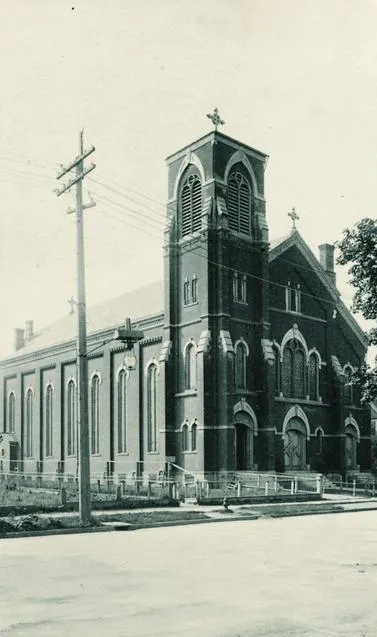Exterior of church, 1896. Source: Rochester Public Library local history division