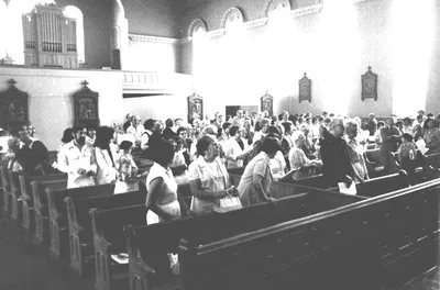 Another interior photograph, 1977. Source: St. Bridget's former Web site (defunct)