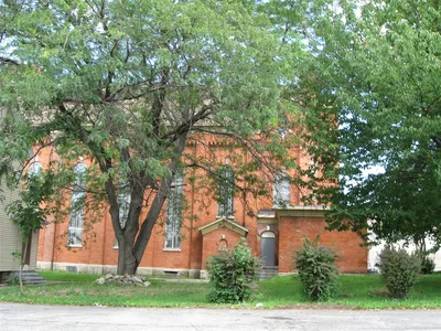Right side of the church.