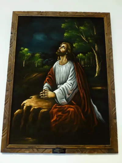 Agony in the Garden velvet painting.