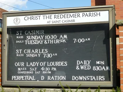 Church sign.