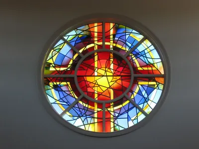 Stained glass.