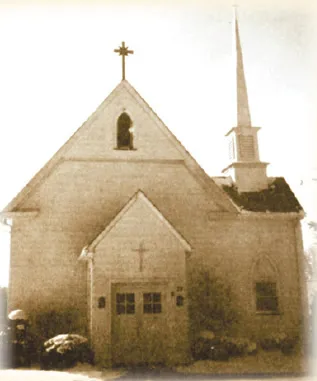 Exterior of former church. Note: front windows removed. Source: One Hundred Years of Growth and Grace, Centennial Year 1902-2002