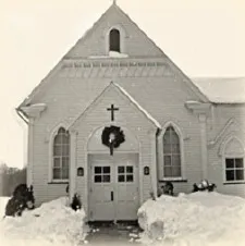 Exterior of former church. Source: One Hundred Years of Growth and Grace, Centennial Year 1902-2002