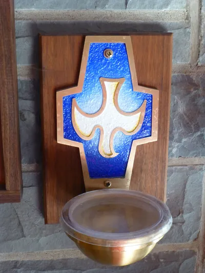 Holy water font.