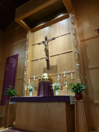 High altar and reredo.