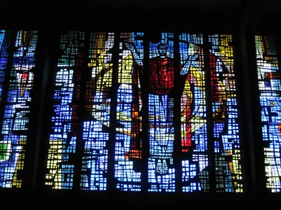 Tabernacle and artwork above.