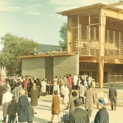 Construction of present church.