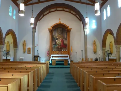 Front of the church.