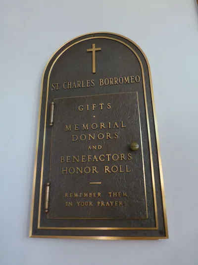 Memorial to donors.
