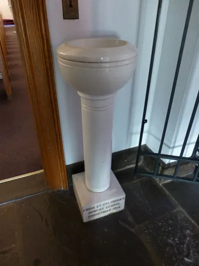 Holy water font.