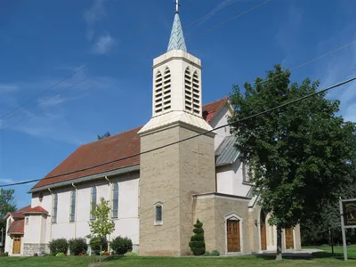 Church seen from angle.