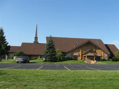 Right side of the church.