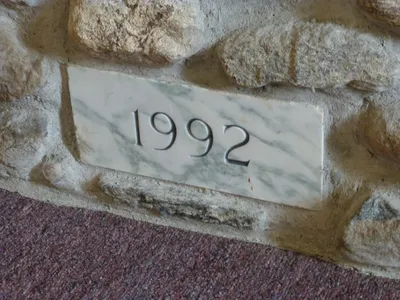 Cornerstone below tabernacle.