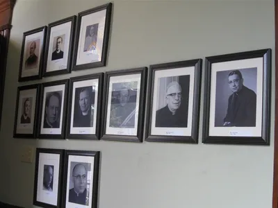 Photographs of former pastors.