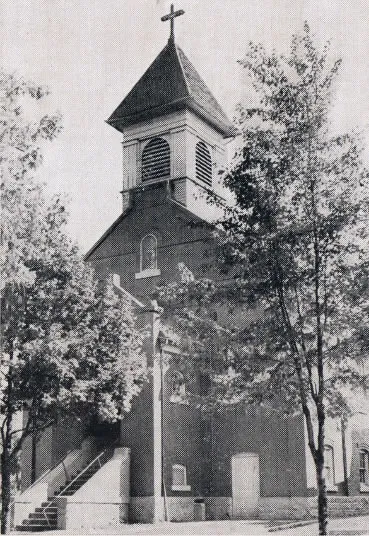 Exterior of former church, 1939. Source: Catholic Courier Golden Jubilee Edition: 1889-1939