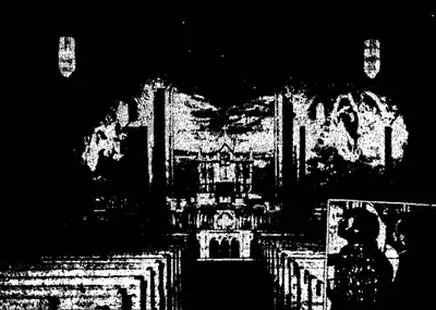 Interior of former church, 1952. Source: Catholic Courier
