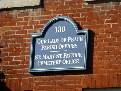 Sign outside offices.