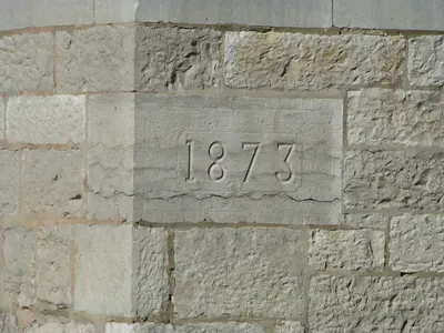 Cornerstone on the school building.