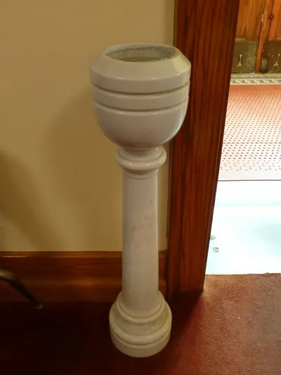 Holy water font.
