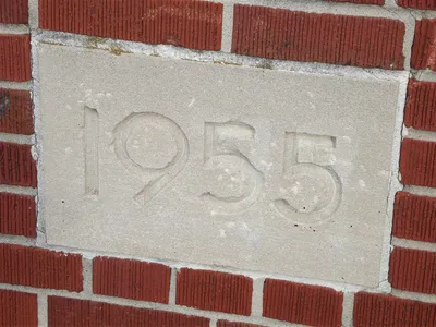 Corner stone on chapel.