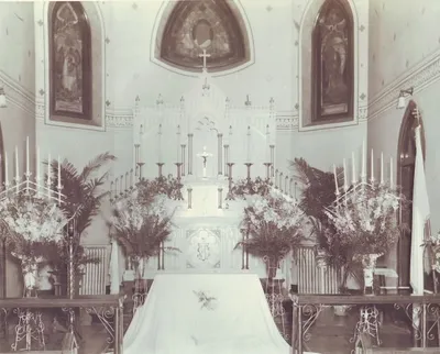 Interior as it looked in 1949. Source: Parish Web site