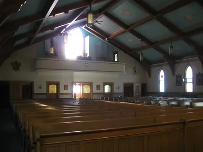 Church seen from front right corner.