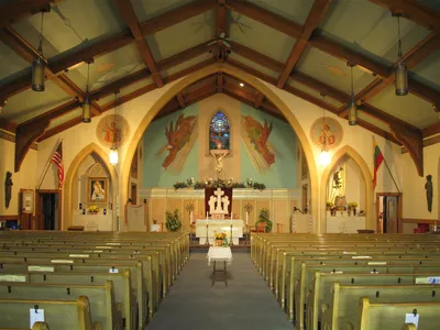 Interior with less lights on.