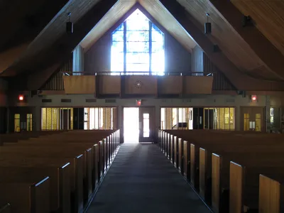 Back of church seen from the sanctuary.