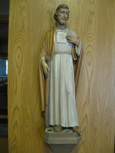 Statue in narthex.