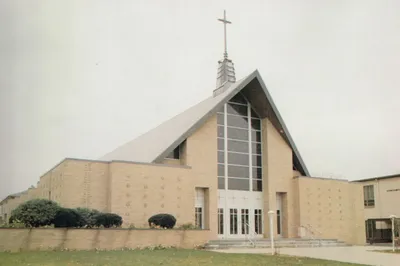 Exterior pre-renovation, 1980. 1980 parish directory.