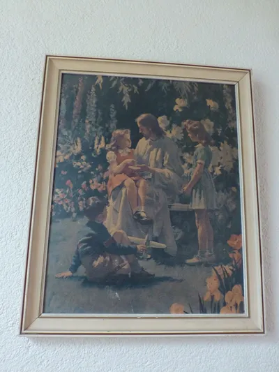 Painting of Christ with children.