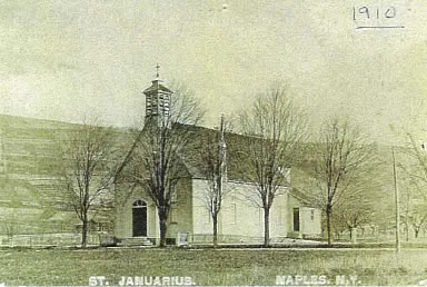 Photograph of former church, 1910. Source: Parish history book