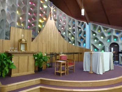 Sanctuary seen from left.