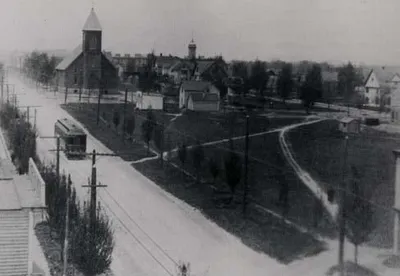 1912 photograph of church and surrounding area. Source: East Rochester Municipal Historian Collection