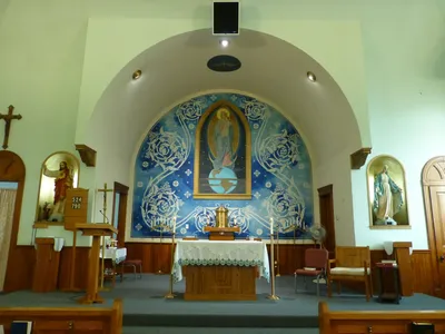 Front of the church.