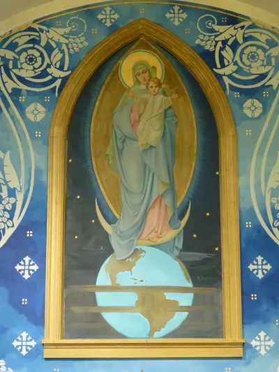 Painting on sanctuary wall.
