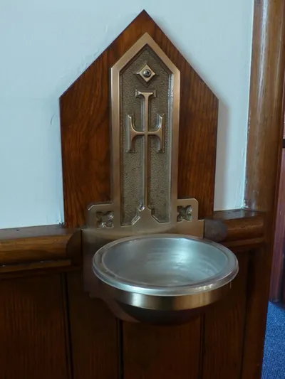 Holy water font.