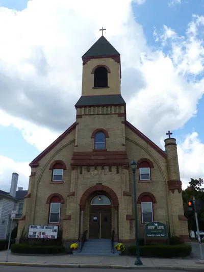 Front of the church.