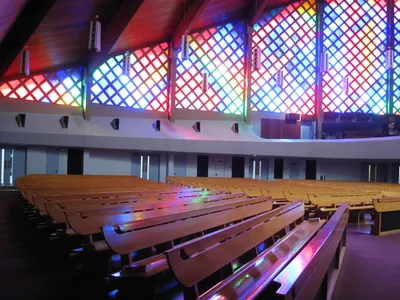 Church seen from front right corner.