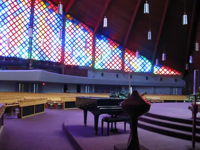 Church seen from front right corner.