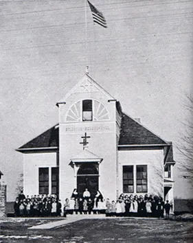 Photograph of first school (built 1890) Source: Images of America, Greece