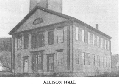 Allison Hall was the original place of worship for St. John the Evanelist parish, late 1860s to 1881.