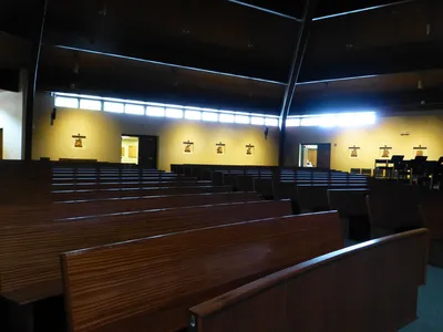 Back left corner.