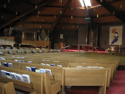 Church seen from back right corner.
