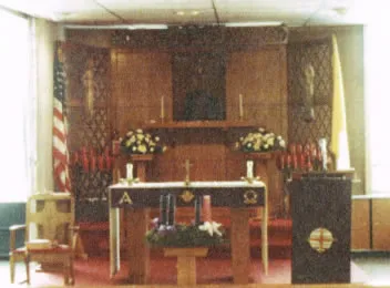 Sanctuary of former church/school. Source: St. John of Rochester: Five Decades of Grace & Growth