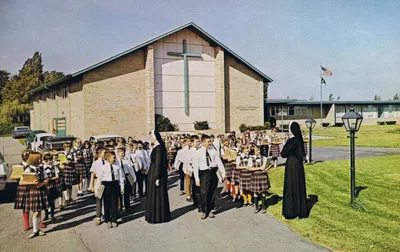St. John the Evangelist school shortly after construction.