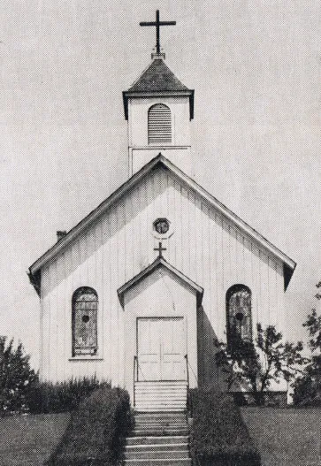 Exterior of former church, 1939. Source: Catholic Courier Golden Jubilee Edition: 1889-1939